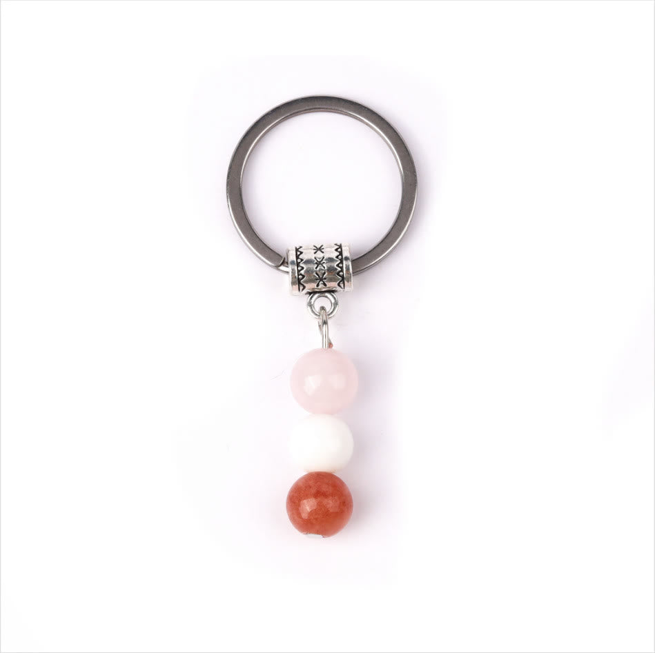 Porte-clés de guérison en perles de cristal et pierre naturelle Olivenorma - Style de pierre à éclats n° 13 - image 14
