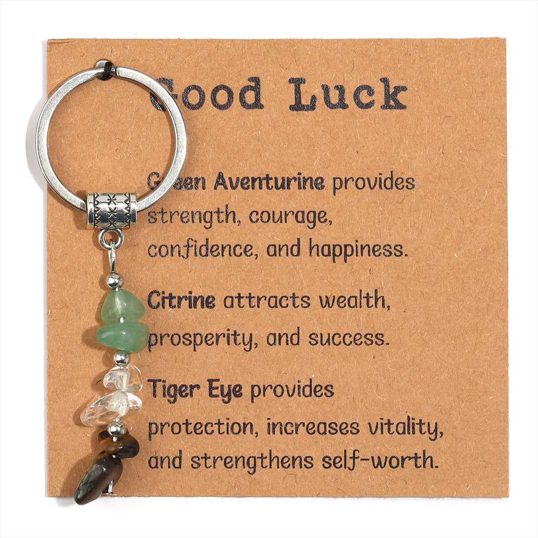 Porte-clés de guérison en perles de cristal et pierre naturelle Olivenorma - Style de pierre à éclats n° 06 - image 7