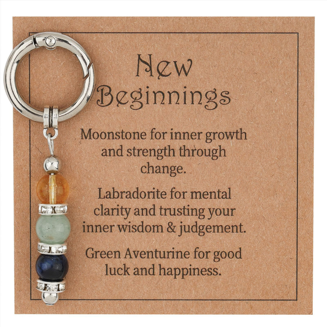 Porte-clés de guérison en perles de cristal et pierre naturelle Olivenorma - Cercle en strass blanc n° 02 - image 1