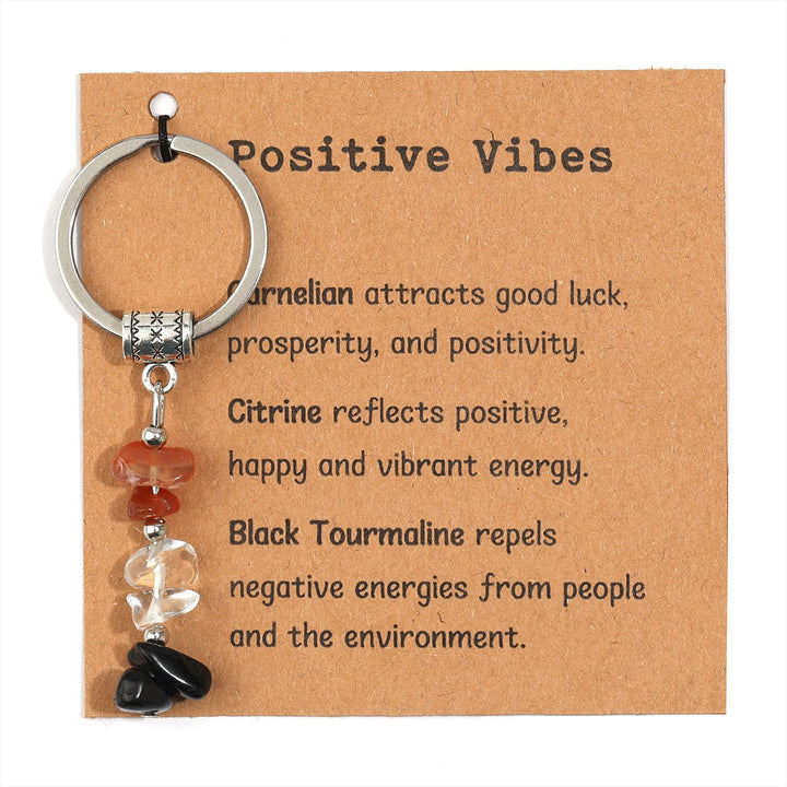 Porte-clés de guérison en perles de cristal et pierre naturelle Olivenorma - Style de pierre à éclats n° 08 - image 9