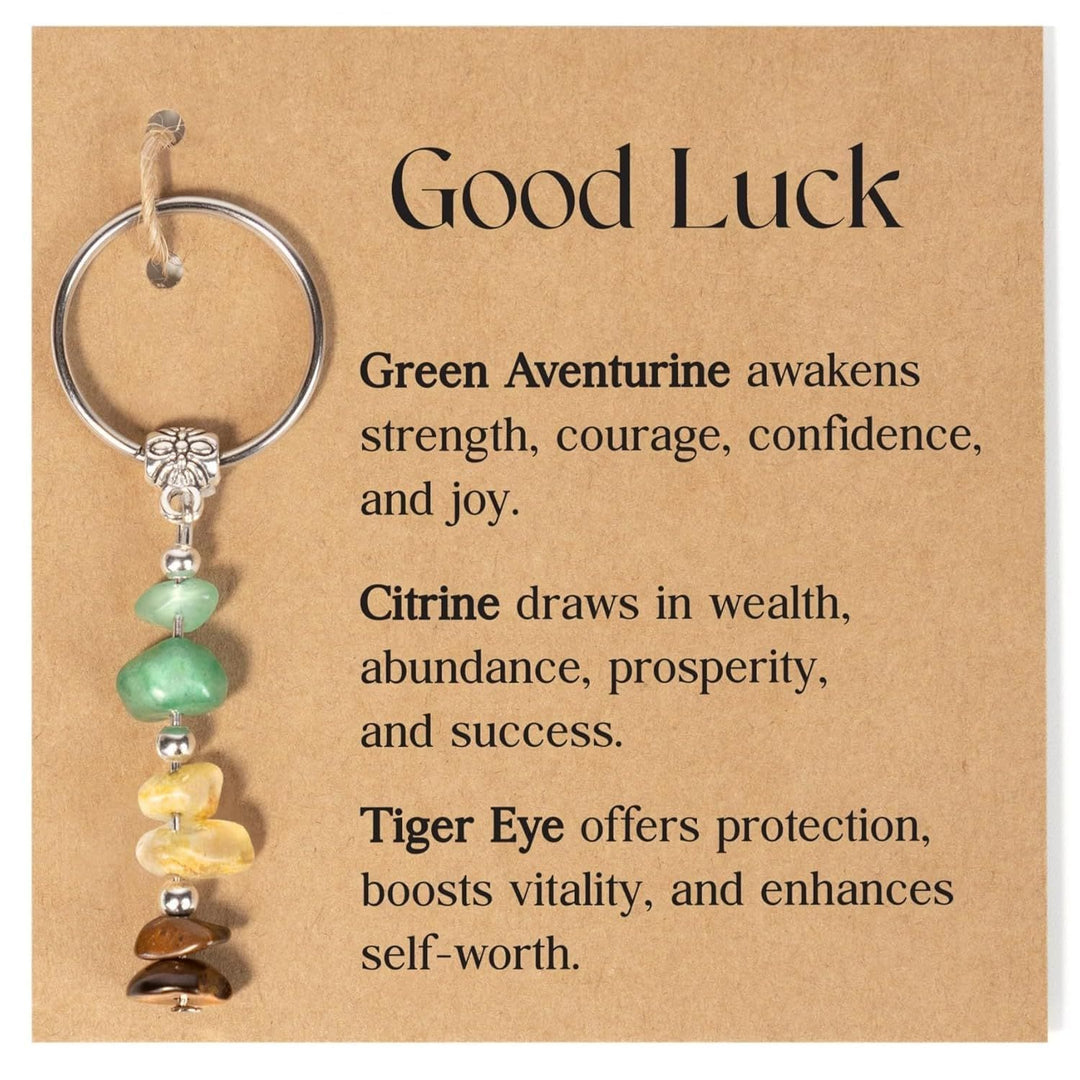 Porte-clés de guérison en perles de cristal et pierre naturelle Olivenorma - Style de pierre granuleuse n° 09 - image 10