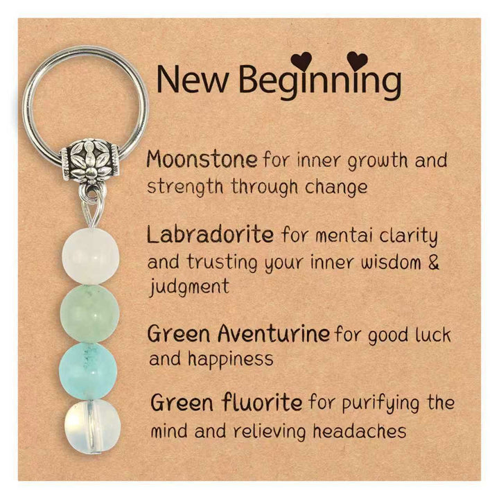 Porte-clés de guérison en perles de cristal et pierre naturelle Olivenorma - Style de pierre à éclats n° 14 - image 15