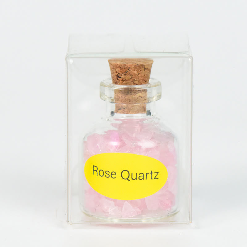 Bouteille à souhaits en cristal et pierre naturelle Olivenorma, ornée de pierres précieuses - Quartz rose - image 2