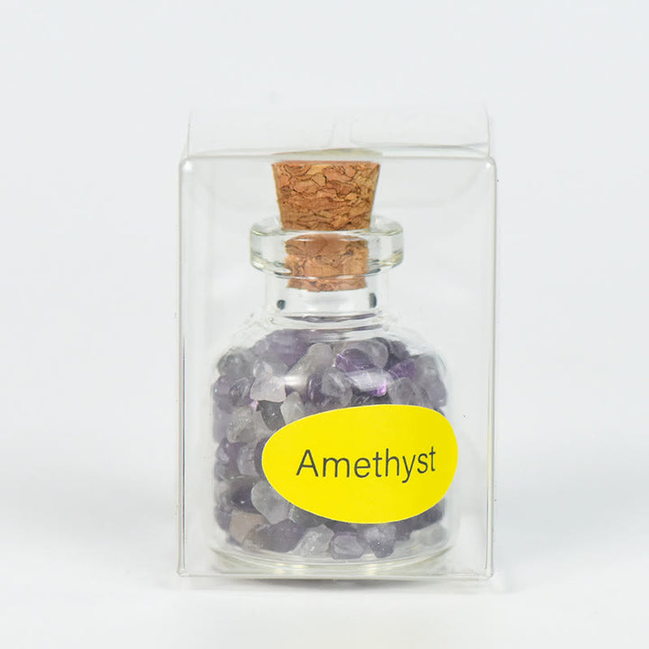 Bouteille à souhaits en cristal et pierre naturelle Olivenorma, ornée de pierres précieuses - Améthyste - image 0