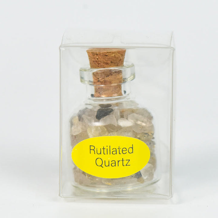 Bouteille à souhaits en cristal et pierre naturelle Olivenorma, ornée de pierres précieuses - Quartz rutile - image 34