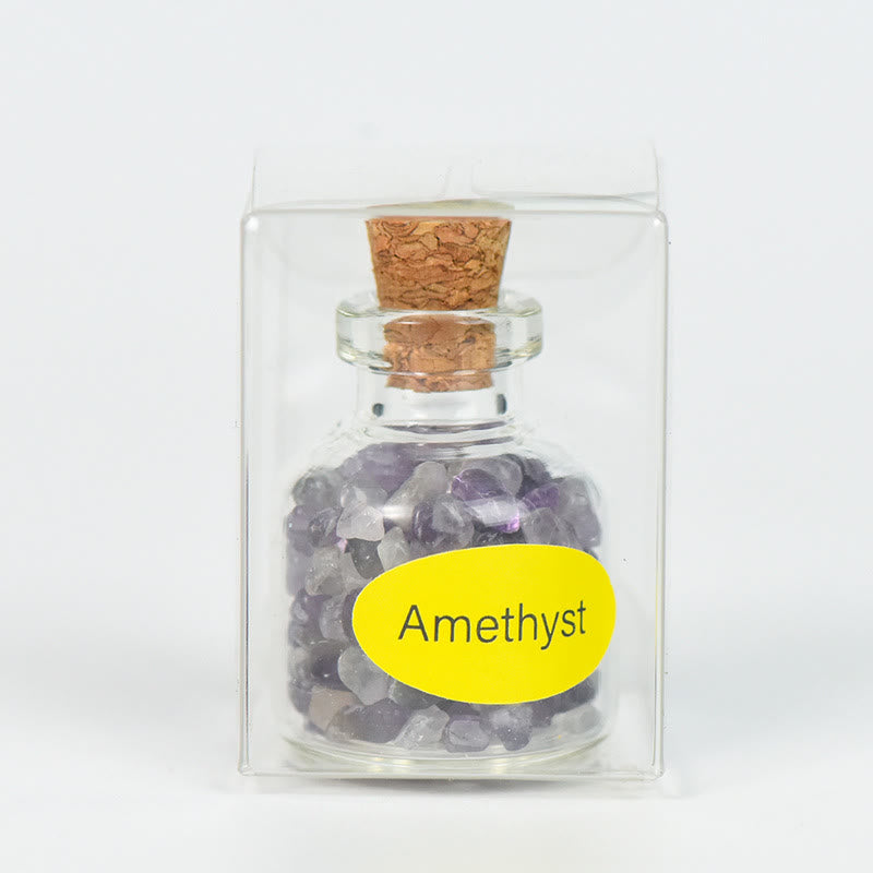 Bouteille à souhaits en cristal et pierre naturelle Olivenorma, ornée de pierres précieuses - Améthyste - image 0