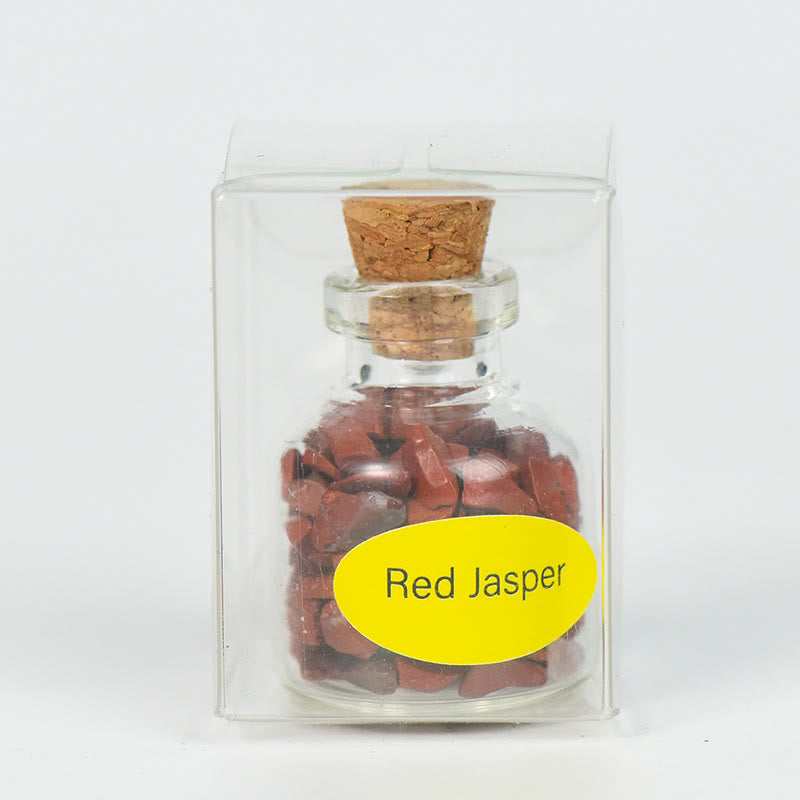 Bouteille à souhaits en cristal et pierre naturelle Olivenorma, ornée de pierres précieuses - Jaspe rouge - image 14