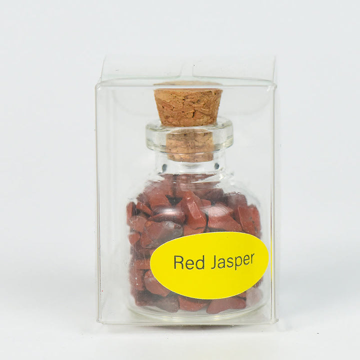 Bouteille à souhaits en cristal et pierre naturelle Olivenorma, ornée de pierres précieuses - Jaspe rouge - image 14