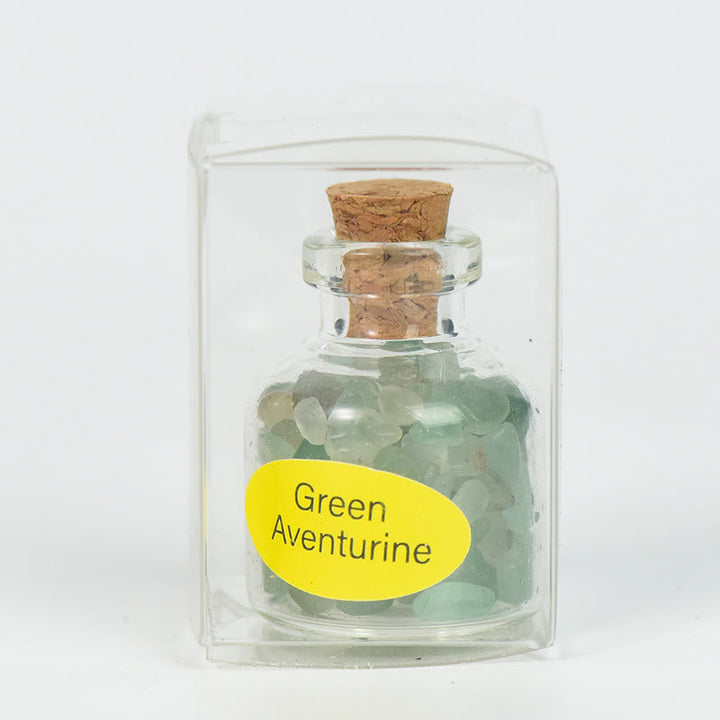 Bouteille à souhaits en cristal et pierre naturelle Olivenorma, ornée de pierres précieuses - Aventurine verte - image 16
