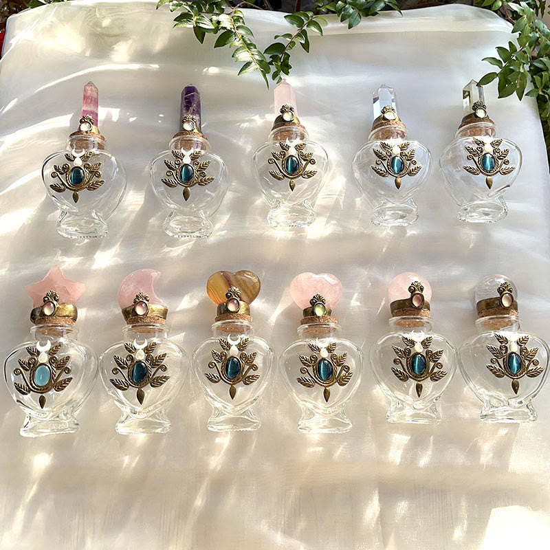 Bouteille d'énergie magique en cristal naturel Olivenorma avec décoration en pierre précieuse - image 0