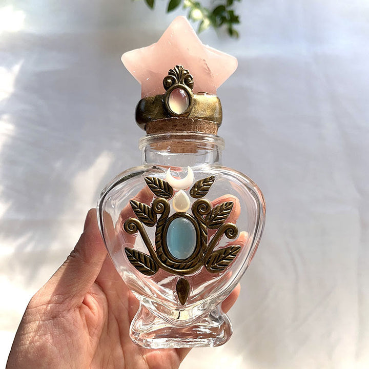 Bouteille d'énergie magique en cristal naturel Olivenorma avec décoration en pierre précieuse - Quartz rose - Étoile - image 8