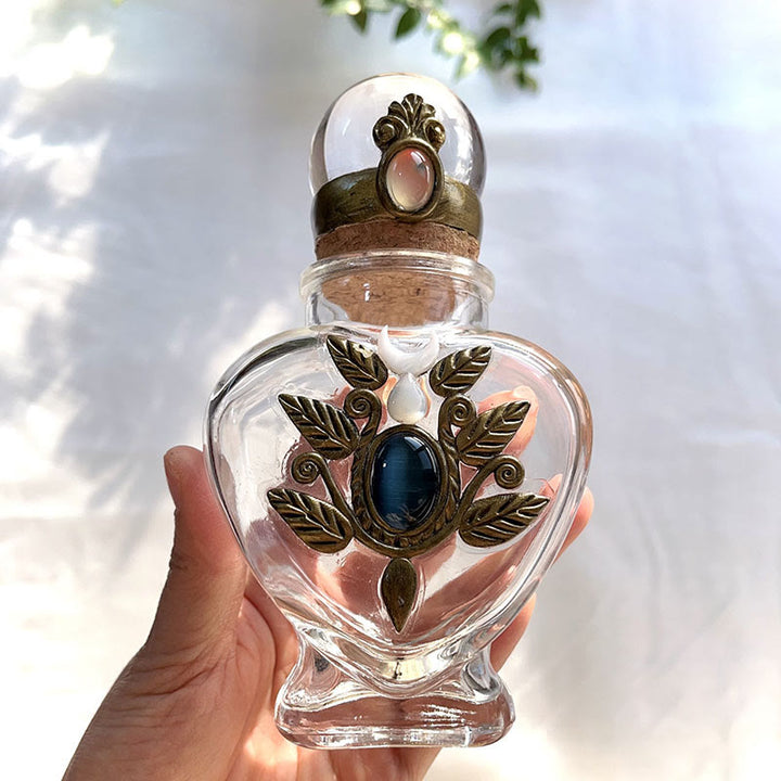 Bouteille d'énergie magique en cristal naturel Olivenorma avec décoration en pierre précieuse - Quartz clair - Sphère - image 1