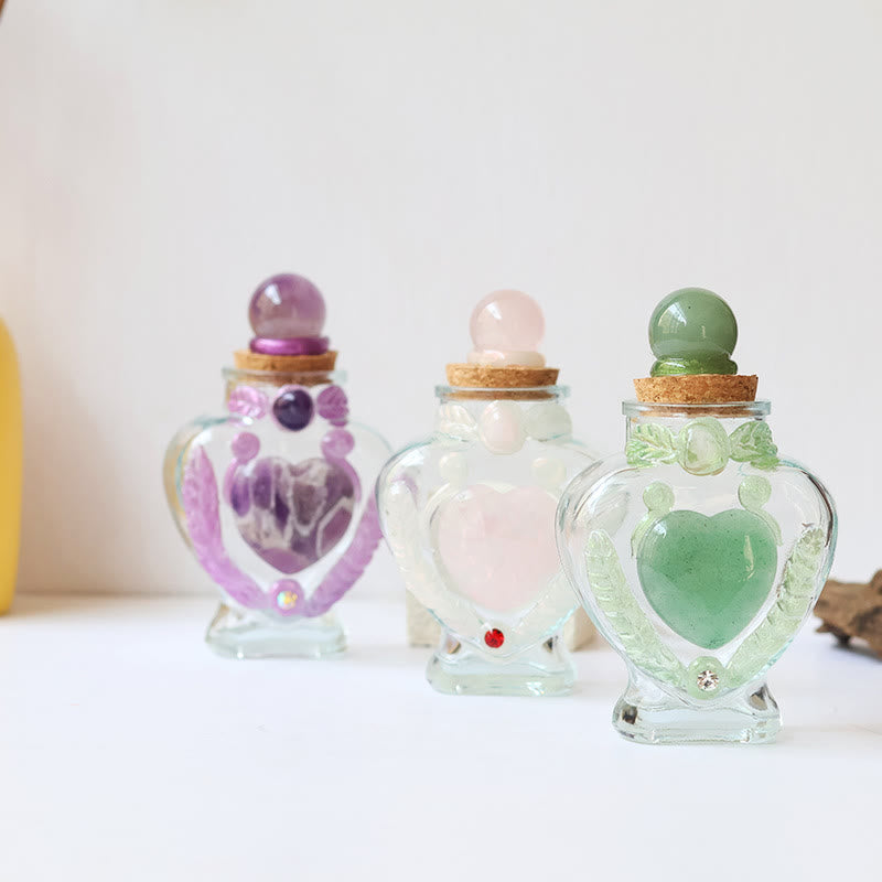 Bouteille à souhaits en cristal naturel Olivenorma décorée de pierres précieuses - image 8