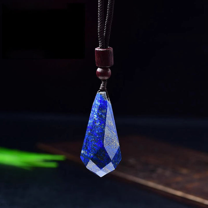Collier pendentif en pierre naturelle brute Olivenorma en forme de larme - Lapis lazuli - image 21