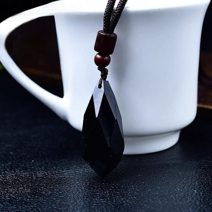Collier pendentif en pierre naturelle brute Olivenorma en forme de larme - Obsidienne - image 17