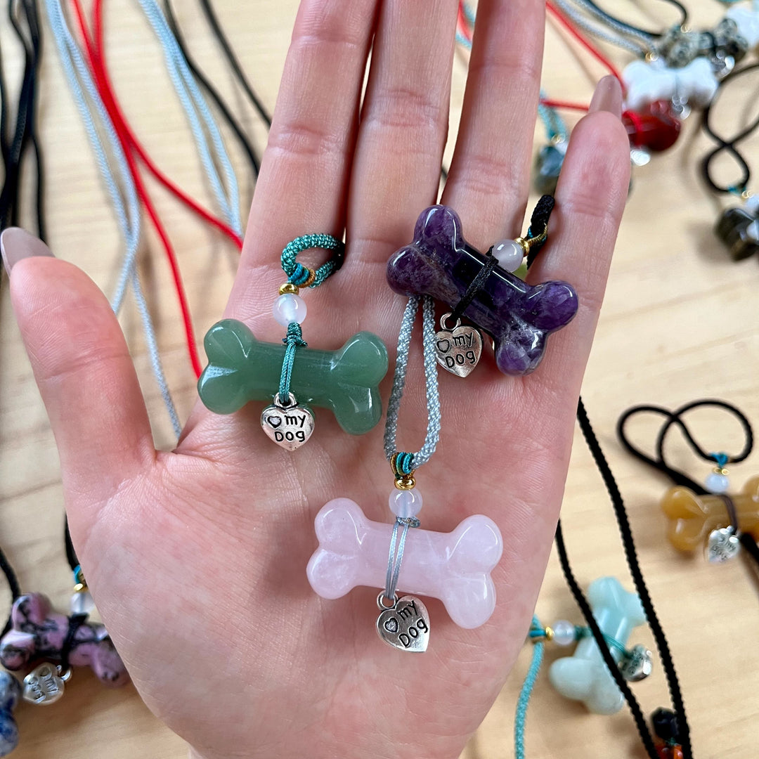 Collier pour animaux de compagnie Olivenorma en os et pierres précieuses naturelles - image 0