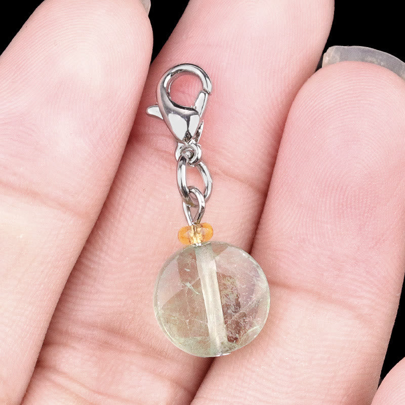 Porte-clés hexagramme en cristal et pierre naturelle Olivenorma - Fluorine - image 19