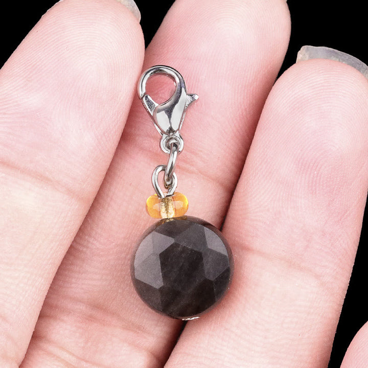 Porte-clés hexagramme en cristal et pierre naturelle Olivenorma - Obsidienne - image 7