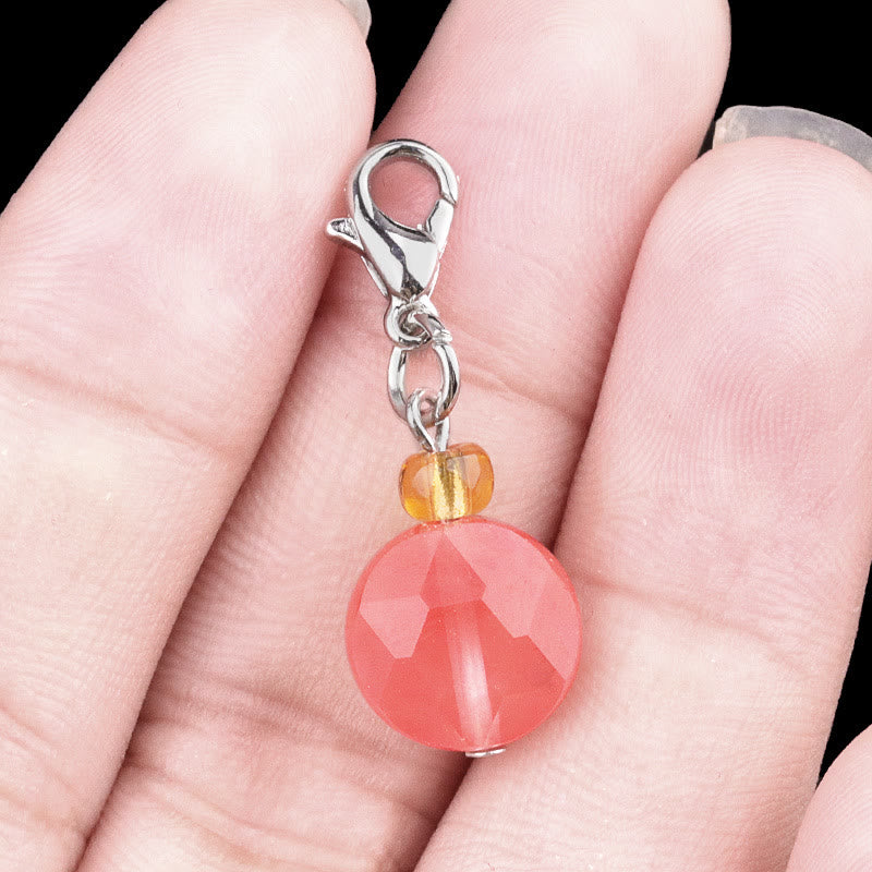 Porte-clés hexagramme en cristal et pierre naturelle Olivenorma - Quartz rouge de fusion - image 23