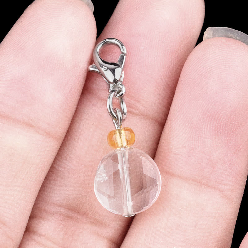 Porte-clés hexagramme en cristal et pierre naturelle Olivenorma - Quartz clair - image 17