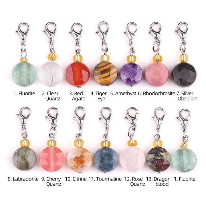 Porte-clés hexagramme en cristal et pierre naturelle Olivenorma - image 25