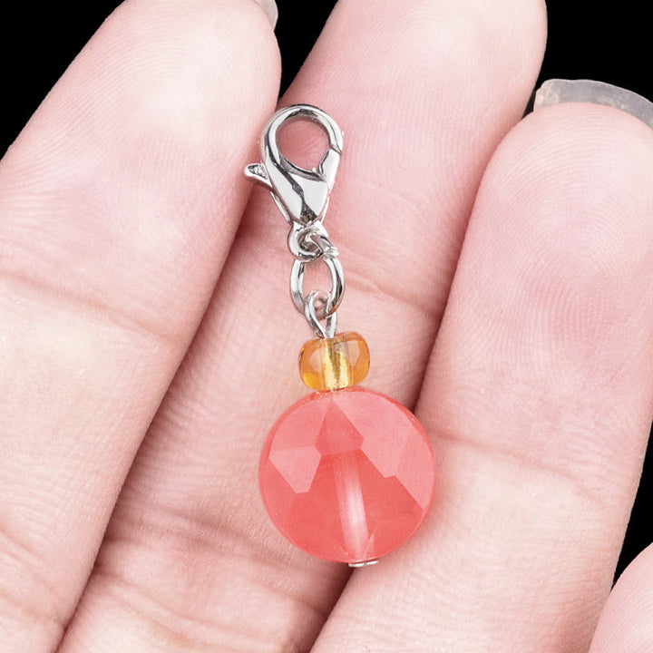 Porte-clés hexagramme en cristal et pierre naturelle Olivenorma - Quartz rouge de fusion - image 23