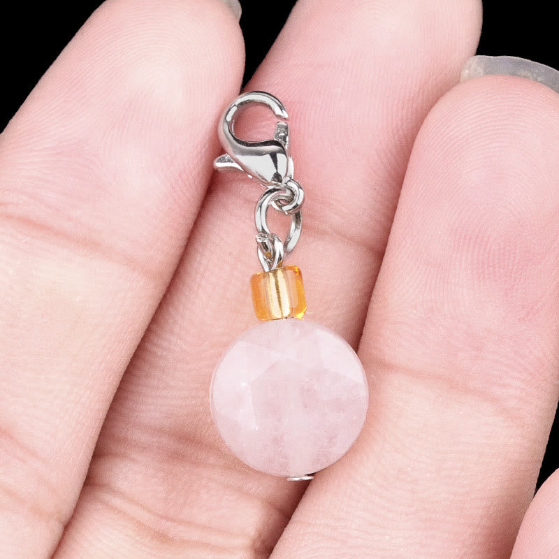 Porte-clés hexagramme en cristal et pierre naturelle Olivenorma - Quartz rose - image 21