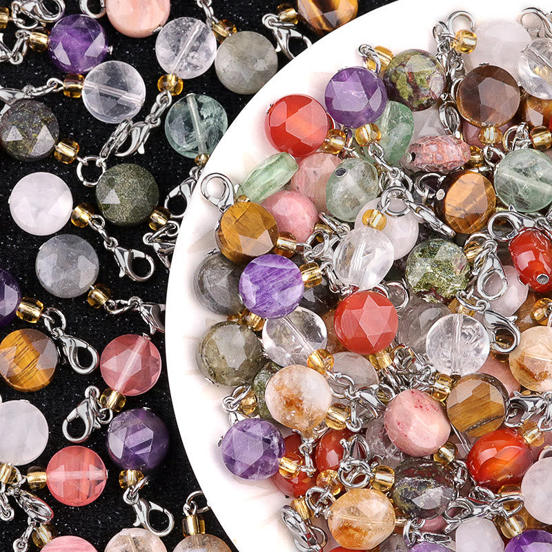 Porte-clés hexagramme en cristal et pierre naturelle Olivenorma - image 26