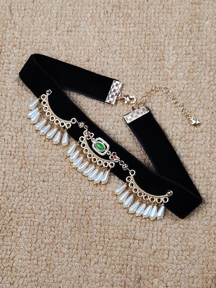 Collier pour chaton Olivenorma en aventurine verte avec cristal de guérison - Noir - XL(32 cm) - image 1
