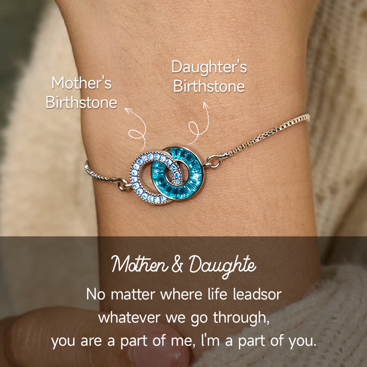 Bracelet et collier Olivenorma personnalisés avec pierres de naissance pour mère et fille - image 4