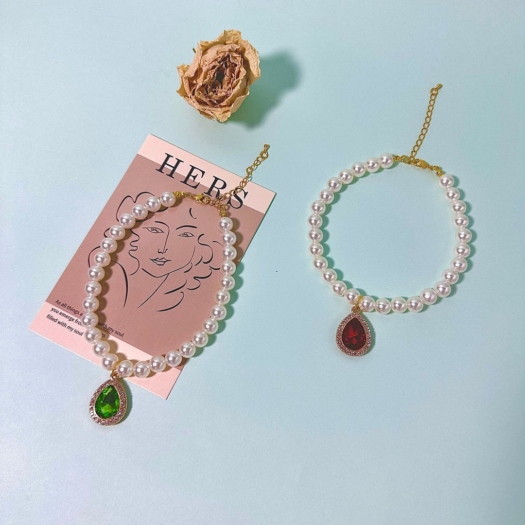 Collier élégant pour chaton Olivenorma en cristal naturel et perles - image 5