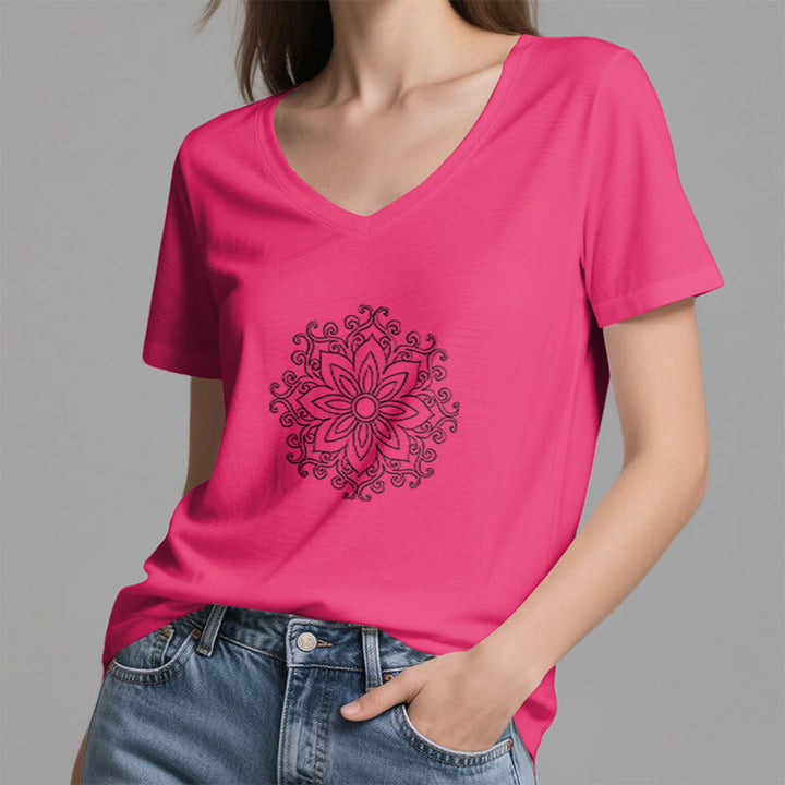 T-shirt de yoga et de méditation Olivenorma Mandala Force intérieure à col en V - image 26