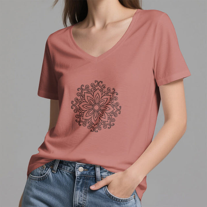 T-shirt de yoga et de méditation Olivenorma Mandala Force intérieure à col en V - image 10