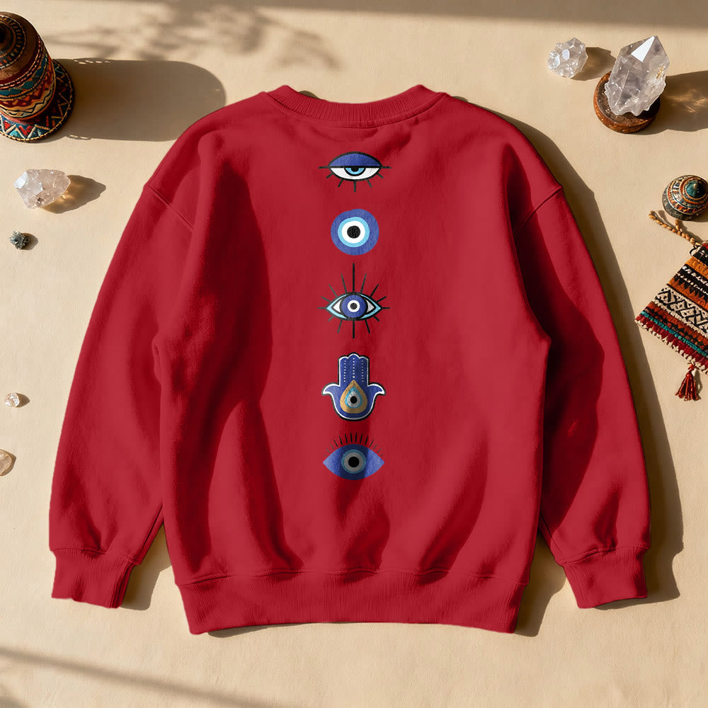 Sweat-shirt Olivenorma élégant imprimé œil maléfique - Rouge - 2XL - image 6