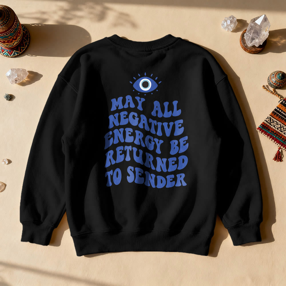 Sweat-shirt tendance Olivenorma avec citation de l'œil de démon - Noir - 2XL - image 5