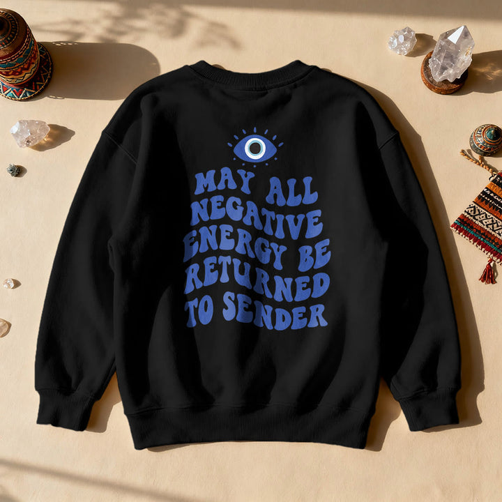 Sweat-shirt tendance Olivenorma avec citation de l'œil de démon - Noir - 2XL - image 5