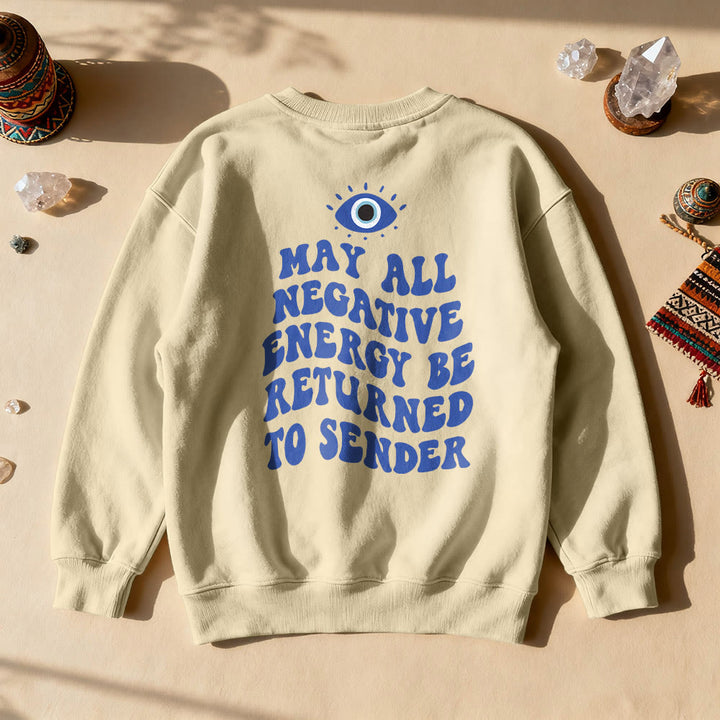 Sweat-shirt tendance Olivenorma avec citation de l'œil de démon - Kaki - 2XL - image 14