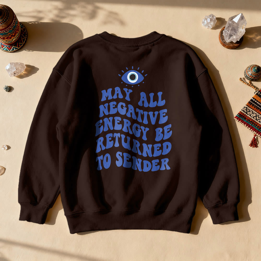 Sweat-shirt tendance Olivenorma avec citation de l'œil de démon - Brun - 2XL - image 11