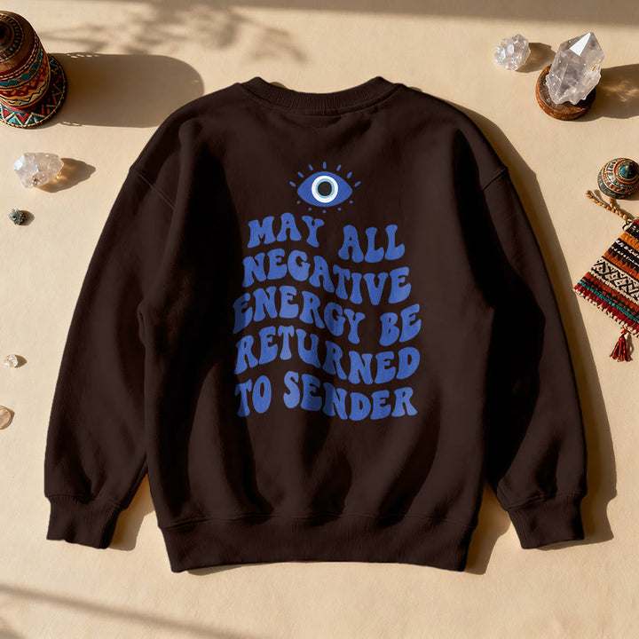 Sweat-shirt tendance Olivenorma avec citation de l'œil de démon - Brun - 2XL - image 11