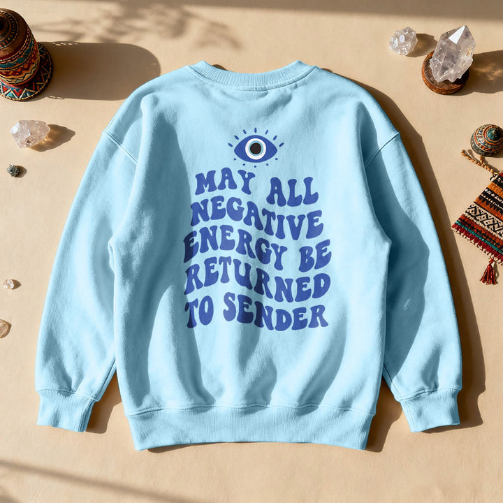 Sweat-shirt tendance Olivenorma avec citation de l'œil de démon - Bleu - 2XL - image 17
