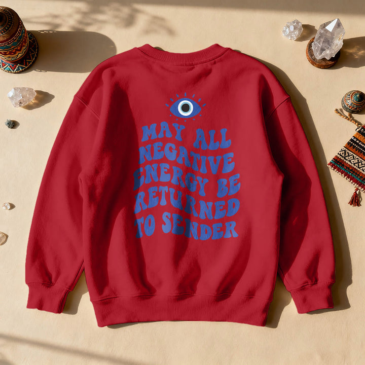Sweat-shirt tendance Olivenorma avec citation de l'œil de démon - Rouge - 2XL - image 20