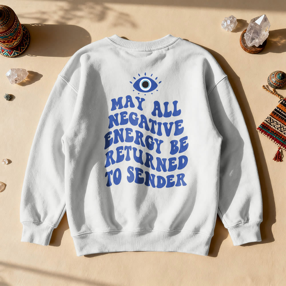 Sweat-shirt tendance Olivenorma avec citation de l'œil de démon - Blanc - 2XL - image 2