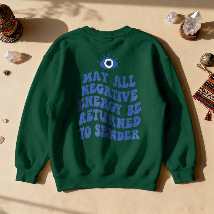 Sweat-shirt tendance Olivenorma avec citation de l'œil de démon - Vert - 2XL - image 23
