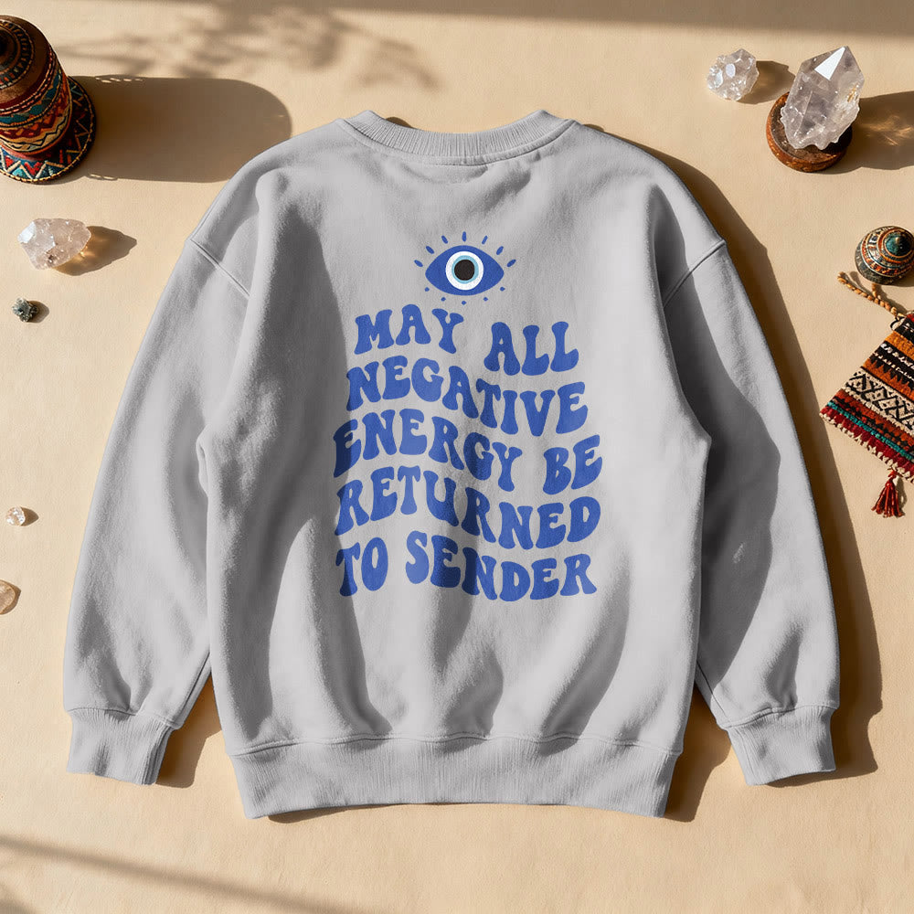 Sweat-shirt tendance Olivenorma avec citation de l'œil de démon - Gris - 2XL - image 8