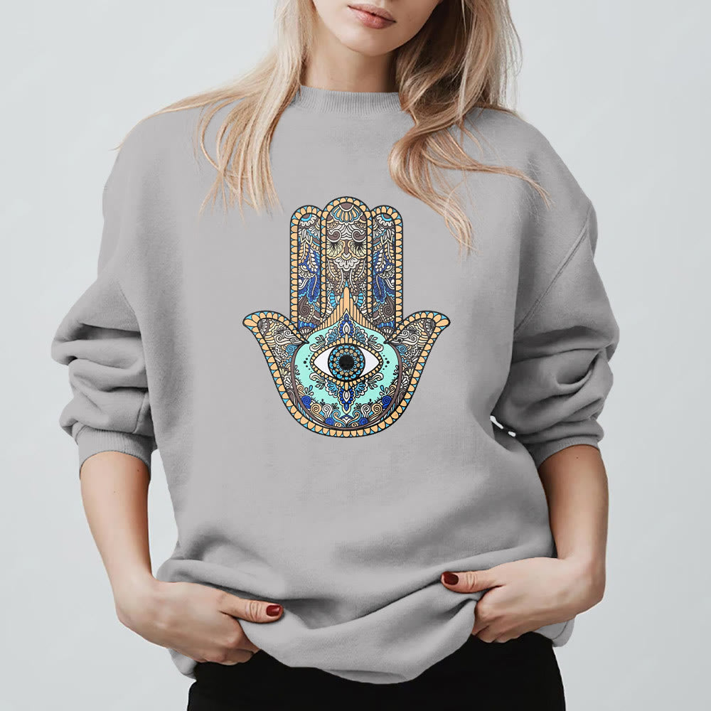 Sweat-shirt Olivenorma Chic Evil Eye Hamsa Hand - image 4