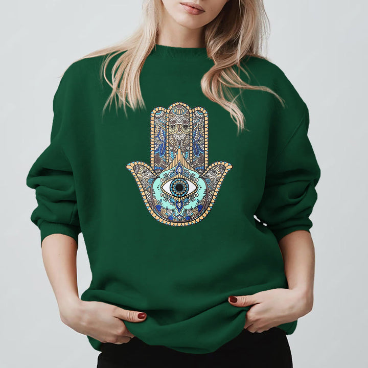 Sweat-shirt Olivenorma Chic Evil Eye Hamsa Hand - image 14