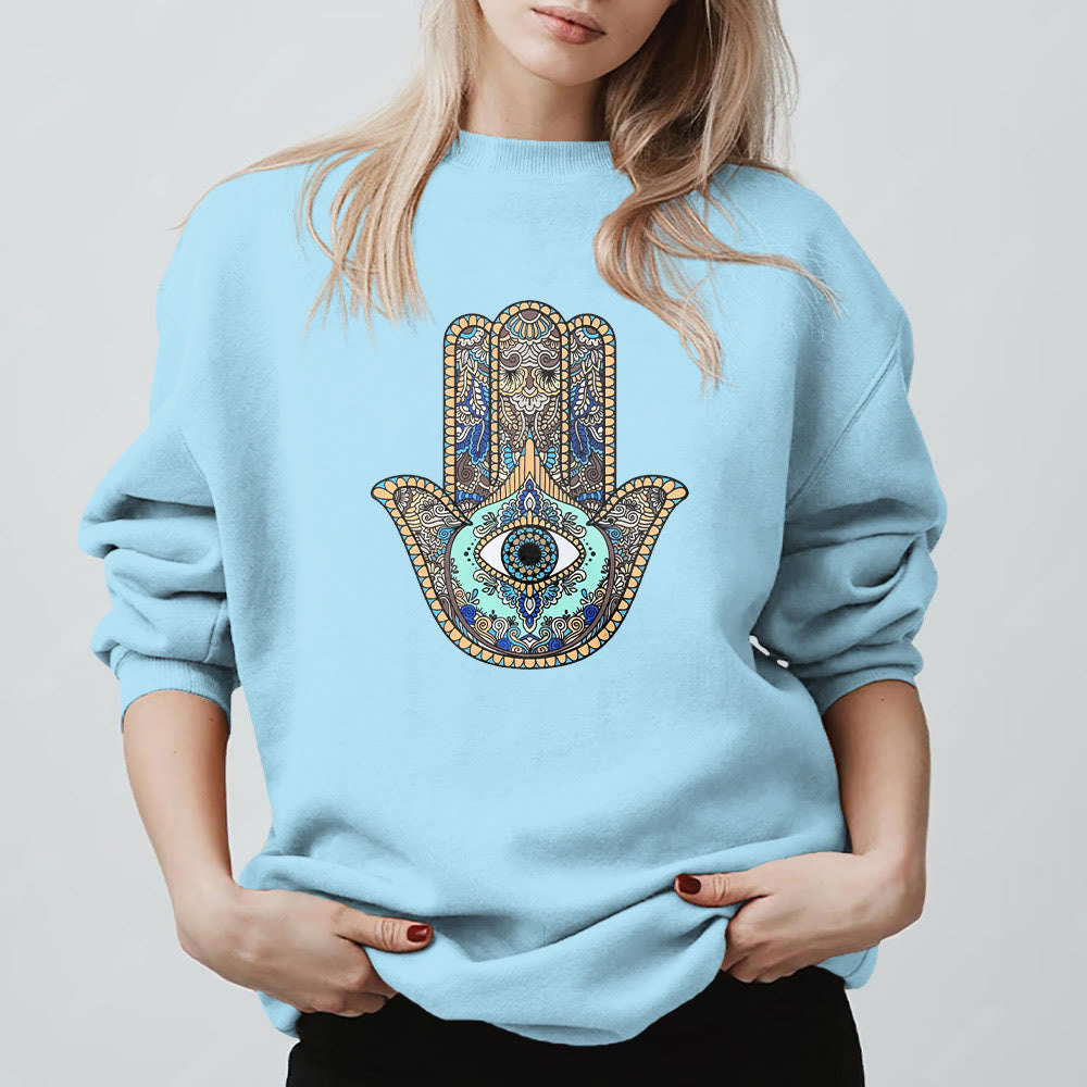 Sweat-shirt Olivenorma Chic Evil Eye Hamsa Hand - image 10