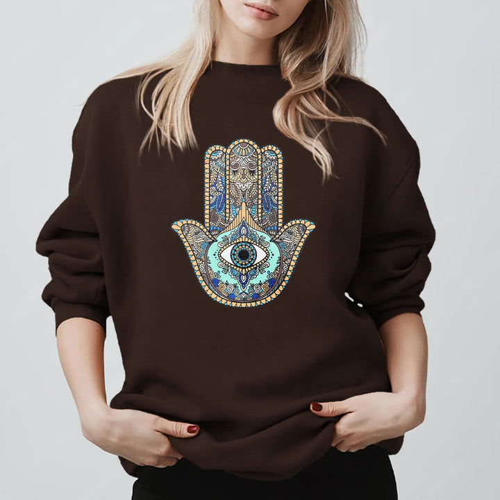 Sweat-shirt Olivenorma Chic Evil Eye Hamsa Hand - image 6