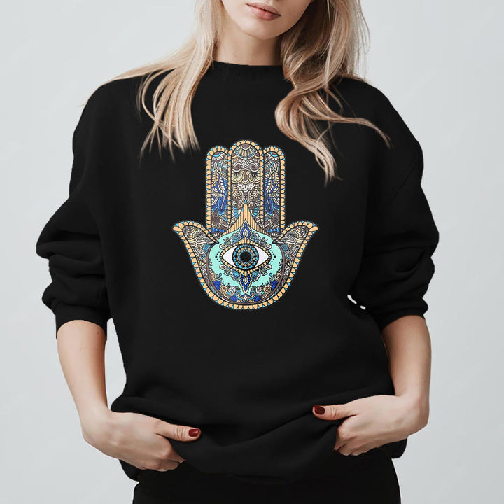 Sweat-shirt Olivenorma Chic Evil Eye Hamsa Hand - image 2
