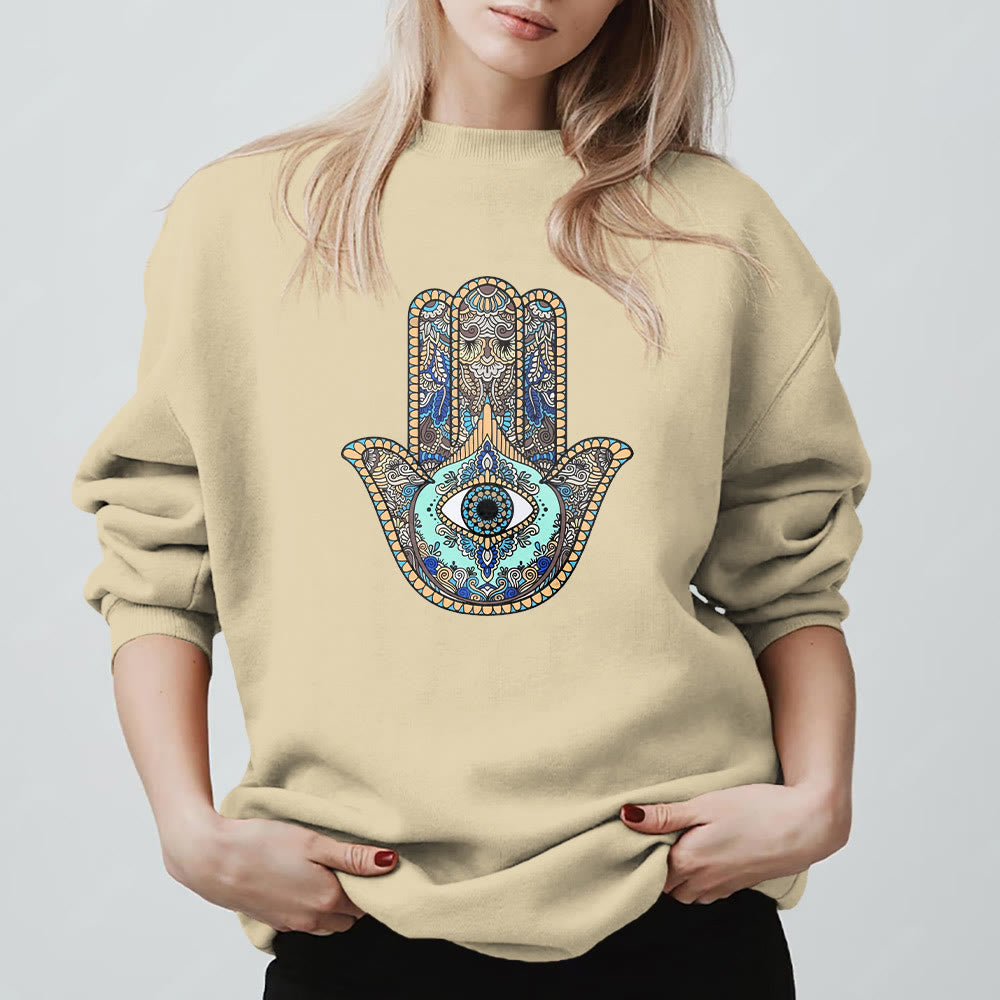 Sweat-shirt Olivenorma Chic Evil Eye Hamsa Hand - image 8